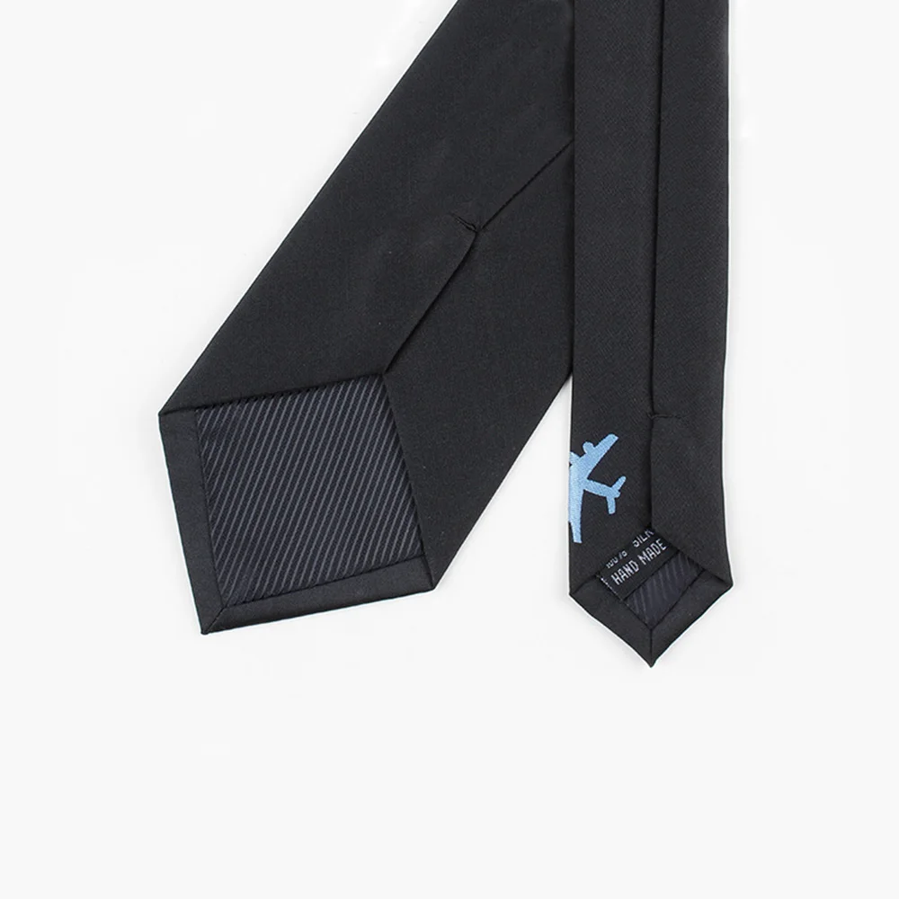 8cm Black Mens Neck Tie aircraft custom made Wide Neckties Gravata Fashion Casual Arrow Professional Corbatas Hombre Cravat | Аксессуары