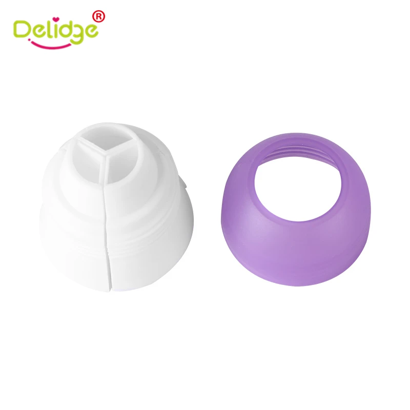 Delidge 1 pcs 3 Holes Cake Decoration Converter Mix Colors Icing Piping Nozzle For Cupcake | Дом и сад