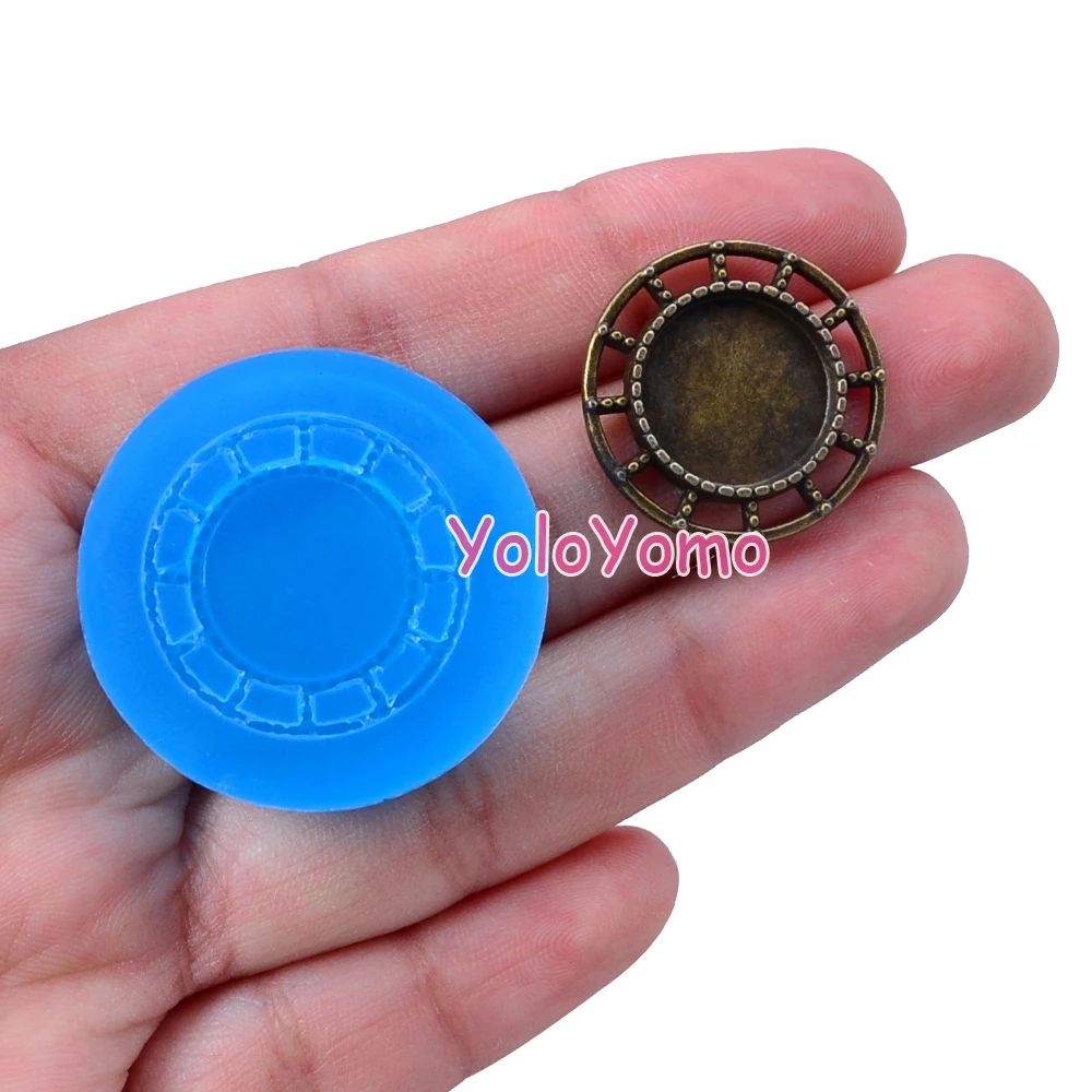 O092YL 22.3mm Round Picture Frame Flexible Silicone Mold - Cake Decorating Fondant Baking Tools Jewelry DIY Candy Resin | Дом и сад