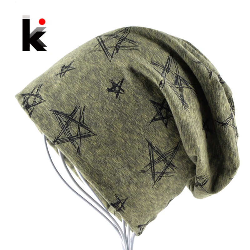2016 Осень И Зима шапка мужская Skullies Bonnet Хип Хоп Cap хлопок Пентаграмма Шляпа Лыжную