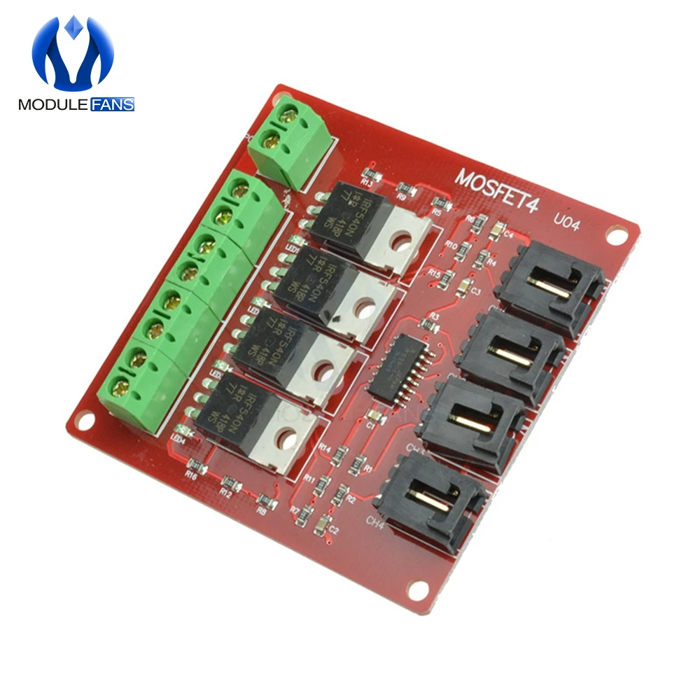 Четыре канала 4 способ маршрут MOSFET Кнопка IRF540 V4.0 + модуль коммутатора для Arduino DC