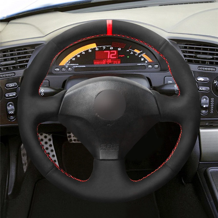 Mewant черная замша шить Обёрточная бумага крышки рулевого колеса для Honda S2000 2000-2006 2007 2008 Civic Si 2002-2004 ACURA RSX Тип-S 2005