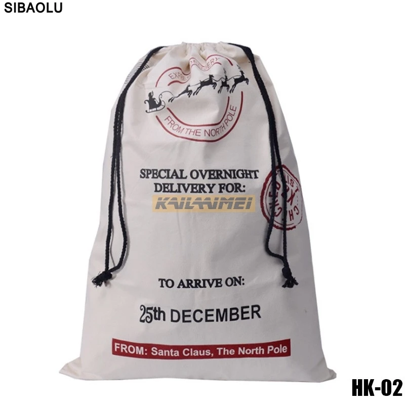 20 штук 21 стиль Рождество холщовый мешок конфет подарок Сумки 50x70 см Санта Клаус