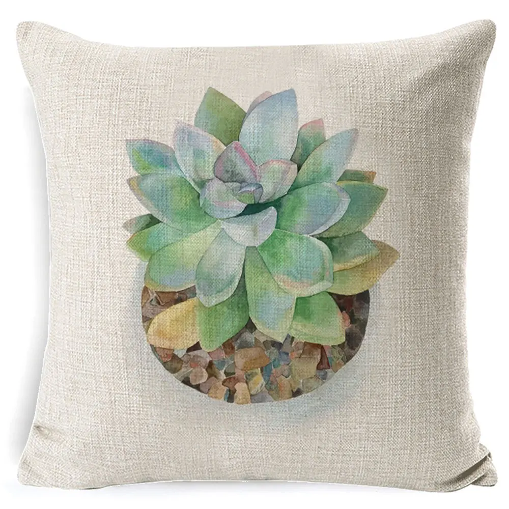 Fokusent зеленое растение наволочка суккулент Подушка кактус чехол красочная с