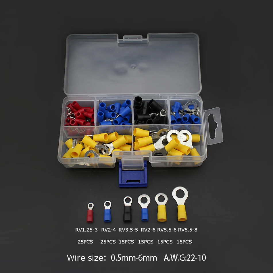 Бесплатная доставка 110 шт. кольцо терминал Медь обжимной разъем изолированный