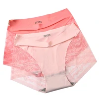 2pclot hot sale l womens lace panties seamless cotton breathable panty hollow briefs plus size summer underwear ad386