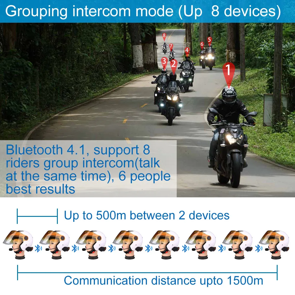 2 шт./лот 1500 м полный Deplux Bluetooth домофон мотоцикл BT переговорные двигателя для верховой езды домофон Системы