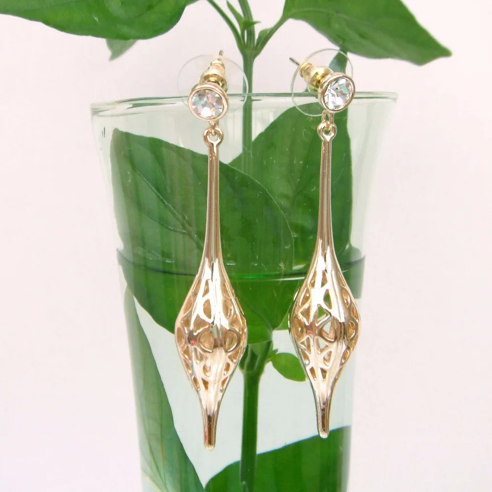 Серьги гвоздики Navachi SMT1004 с белыми кристаллами желтого цвета|yellow crystal earrings|yellow