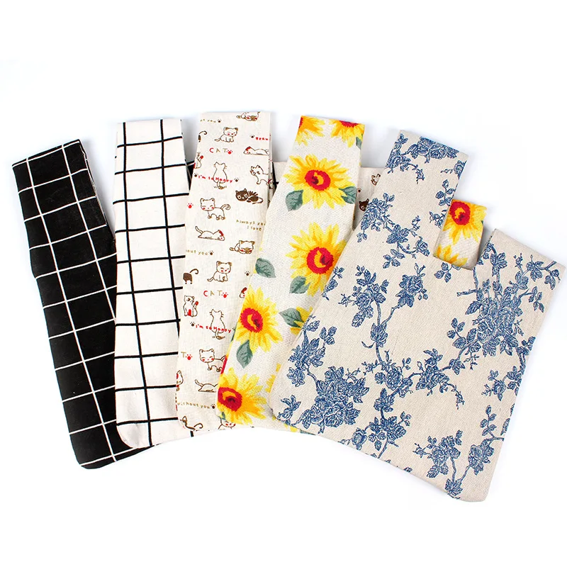 Сумка на запястье с японским узлом из хлопка переносная сумка Холщовая тоут для