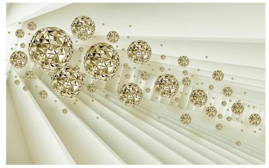 Современные абстрактные 3d настенные фрески с золотым шаром Настенные обои