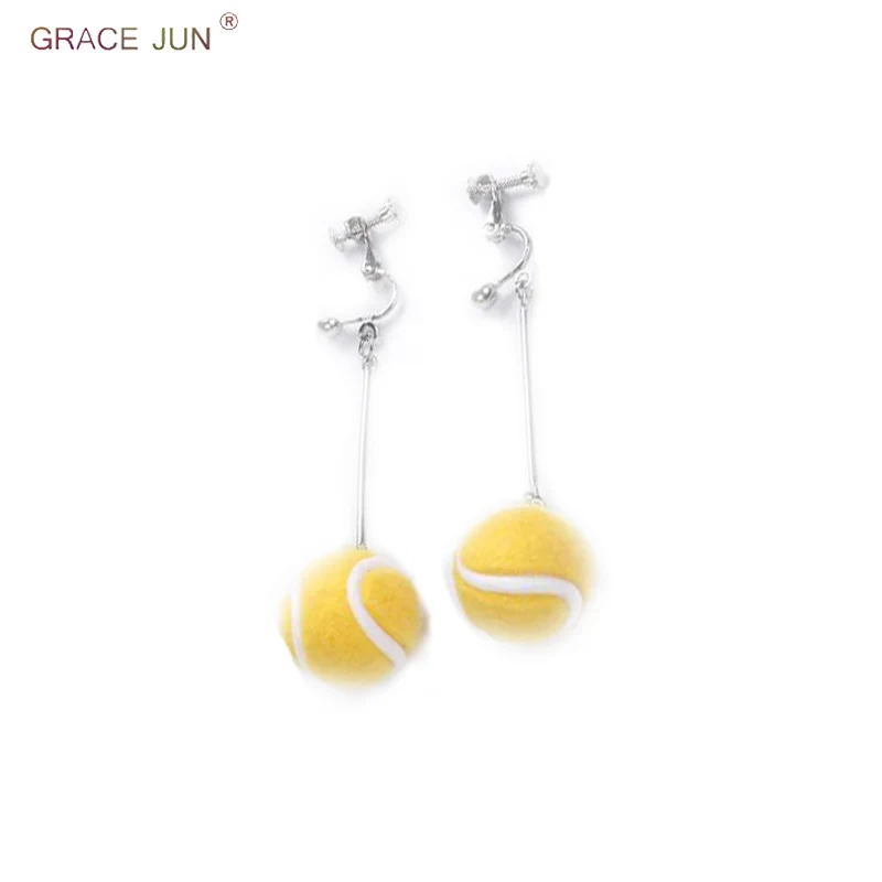 Серьги-клипсы женские GRACE JUN в спортивном стиле для бейсбола тенниса бадминтона |