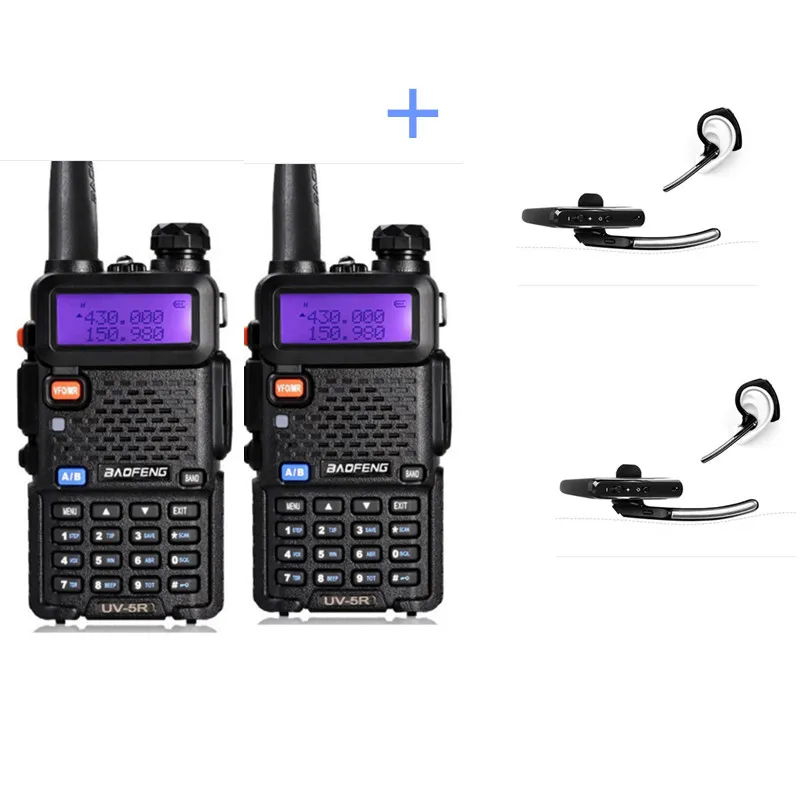 Add bluetooth 2 шт. UV5R двухстороннее радио Pofung BF-UV5R fm-трансивер UV 5R Любительская yaesu cb радиостанция telsiz Baofeng UV-5R рация - Цвет: Add bluetooth