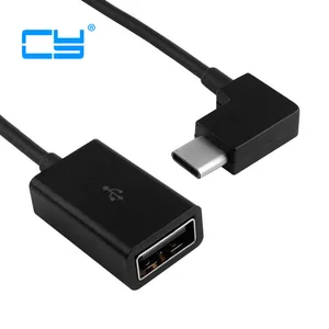 Прямоугольный 90 градусов USB-C Type-C к USB 2,0 Женский OTG кабель для Samsung Galaxy S8 S8 + Plus сотовый телефон