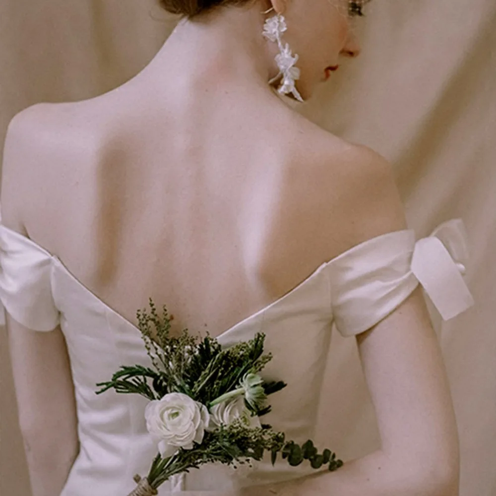 ANTI Boho Wedding Dress 2019 Sexy Backless A-Line Beach Bride with Satin Off The Shoulder Vestidos de noiva Bridal Gowns | Свадьбы и