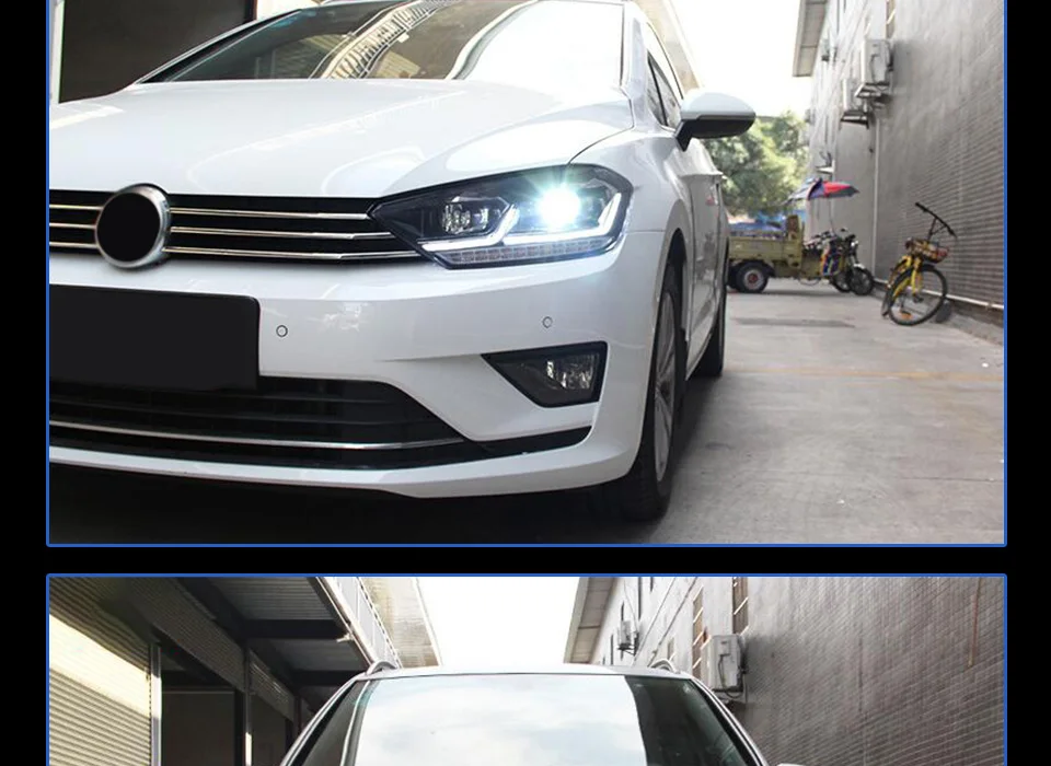 Автомобильный Стайлинг для VW Sportsvan фары для спортивный фургон Golf налобный фонарь led DRL спереди bi-ксеноновая линзы двойной луч HID комплект