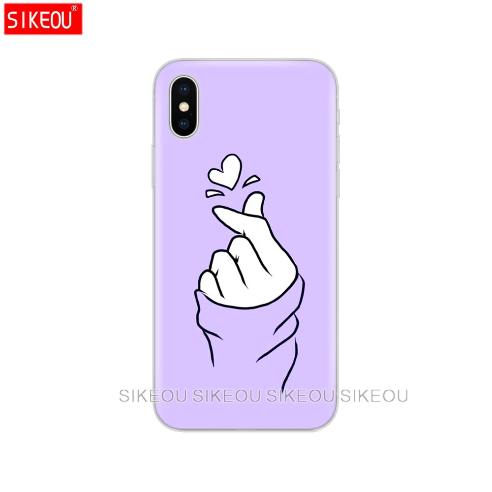 Силиконовый чехол для телефона Iphone 6X8 7 6s 5 5s SE Plus 10 XR XS Max черно белый с рисунком в