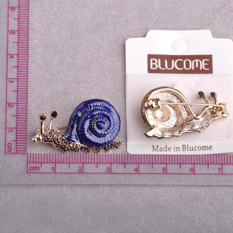 Blucome Snails Brooches For Women Antique Fleur De Lis Enamel Esmalte Animal Brooch Pins Shirt Collar Clip Rhinestone Broaches|snail brooch|animal