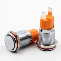 1pc auto metal power push button switch latching type on off waterproof and welding 16mm 10a250vac