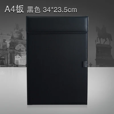 A4 Black Высокого класса бизнес Искусственная кожа A4 папка для деловых встреч A3 настольный письменный большой стол папка для подписи - Цвет: A4 Black