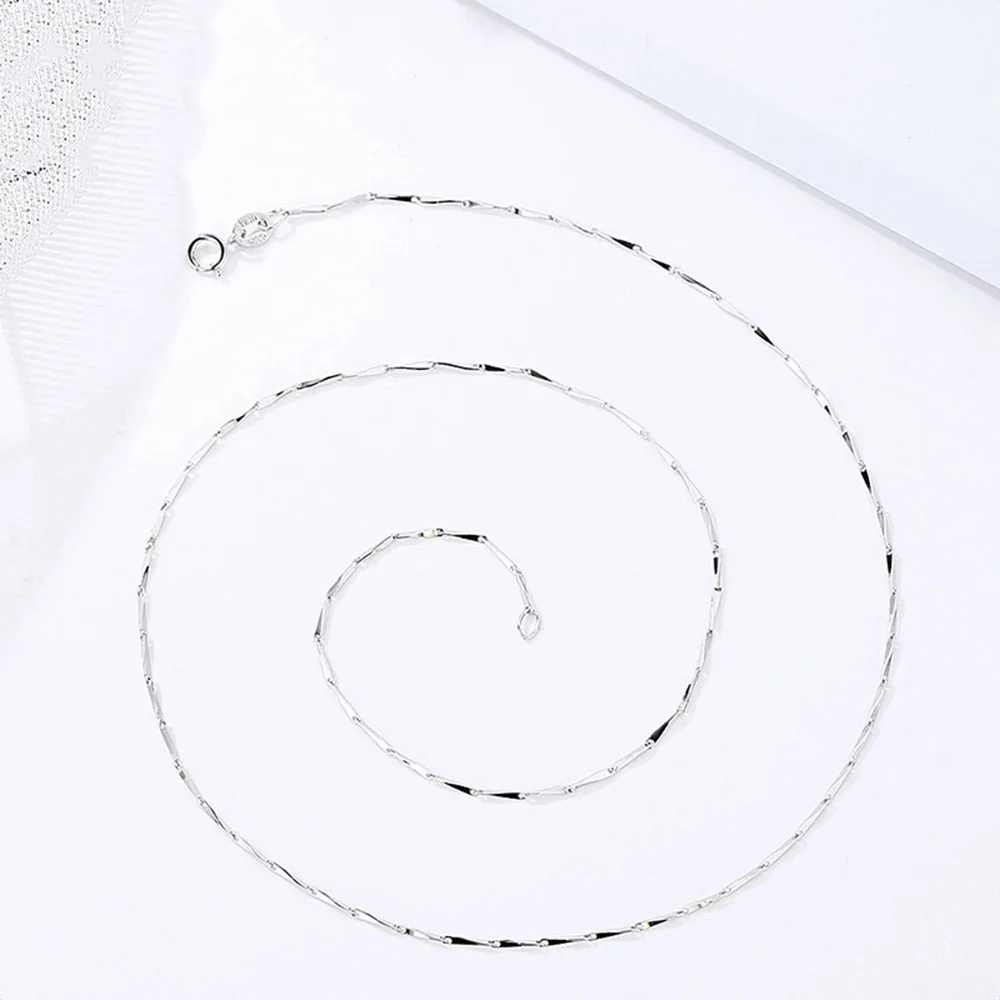 Authentic 925 Sterling Silver Necklaces Basis Melon Chain For Women Wedding Party Jewelry Gift | Украшения и аксессуары