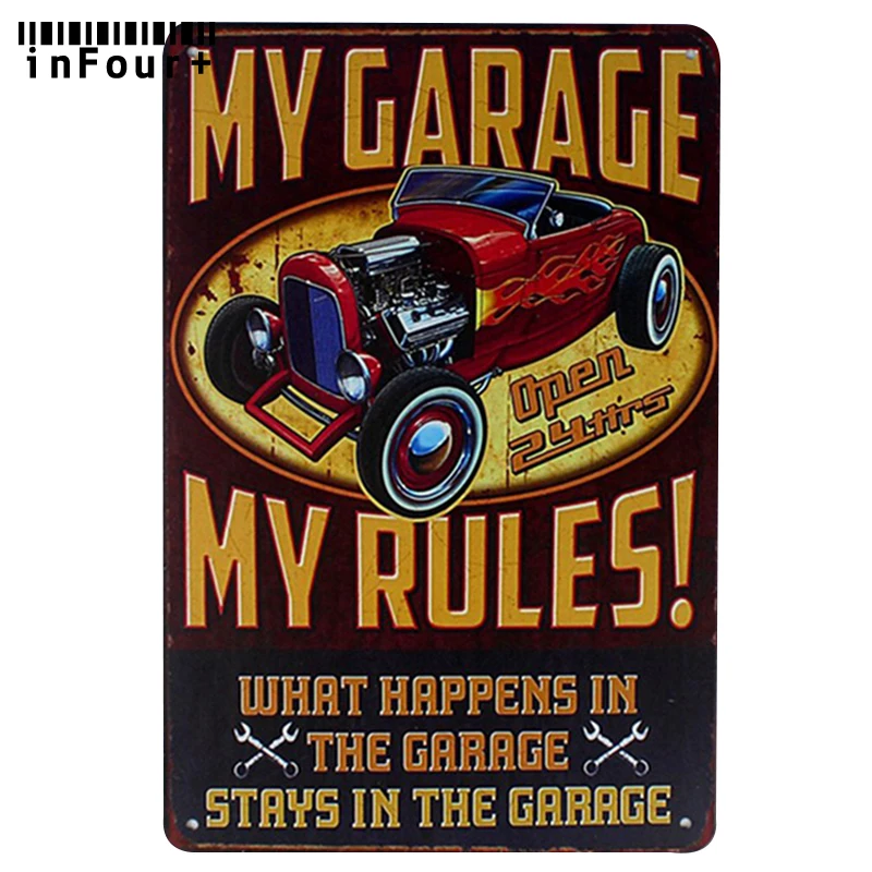 Металлический знак My Garage винтажный Декор для дома металлическая табличка в стиле