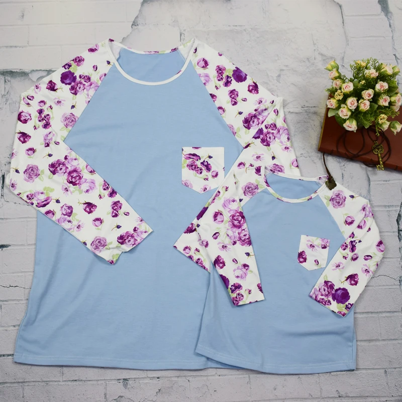 Zrck 2017 мама и я семьи для мамы дочки футболка одежда с принтом Футболка детская