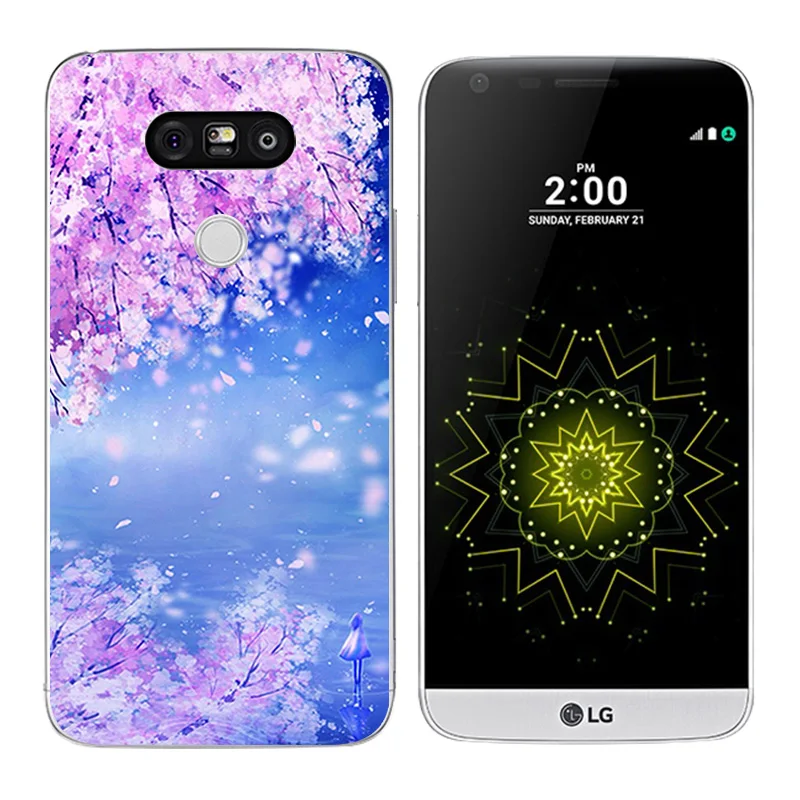 Для Coque LG G5 чехол ТПУ прозрачный для телефона с принтом сосны силиконовый мягкий