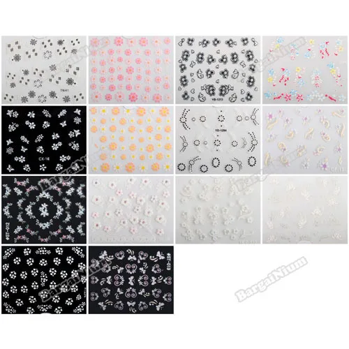 bargainium Helpful! Sparkling 3D Nail Art Sticker Decal Flower Makeup Tips Hottest! | Красота и здоровье