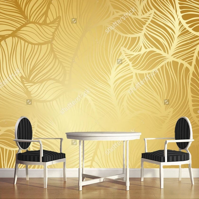 Золотые обои на заказ Ретро с узором современные фрески для гостиной спальни