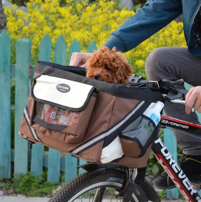 

Canvas Bicycle Basket Bags For Small Pet Dog Bag Cat Carrier Handbag Backpack Travel Airline Shoulder Bag Tote Drop Shipping