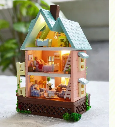 Модель деревянного дома Maisonette DIY стеклянный шар деревянный кукольный домик