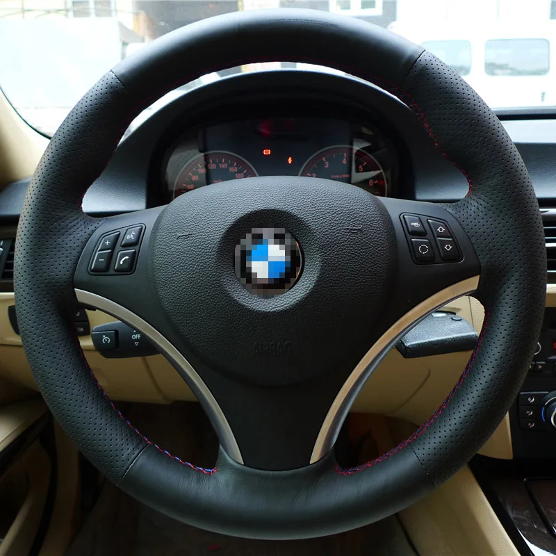Новинка противоскользящий черный кожаный чехол на руль для BMW 325i | Автомобили и