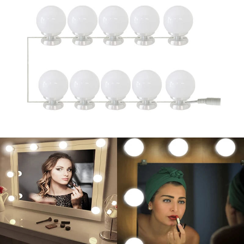 Голливуд Стиль Make up лампы косметический лампы 110 V-220 V-12 V Встроенная установка съемный винт на Плавная затемнения зеркала светильник