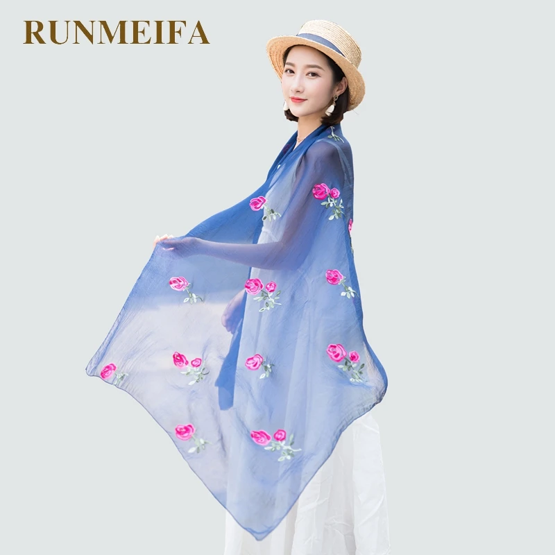 RUNMEIFA бренд литературы и Книги по искусству хлопок национальный стиль вышивка sjaals