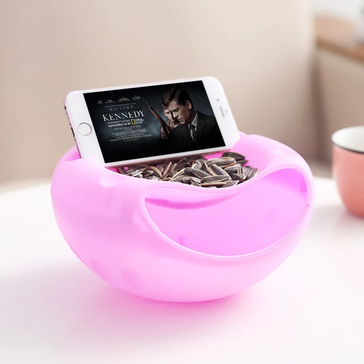 Pink Пластиковая тарелка для фруктов для «ленивых» артефакт дыни Съемная двухслойная круглая коробка для хранения конфет XI305933 - Цвет: Pink