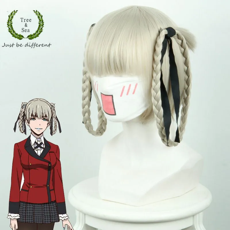 Парик для косплея из аниме Kakegurui Compulsive Плетеный Хэллоуина Kirari Momobami|Костюмы