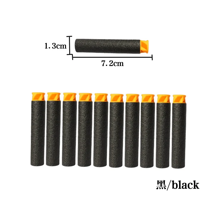 Black 100 шт плоская мягкая голова Торнадо 7,2 см мягкие пули для Nerf игрушечный пистолет заправка игрушка дартс для Nerf бластер винтовка страйкбол - Цвет: Black