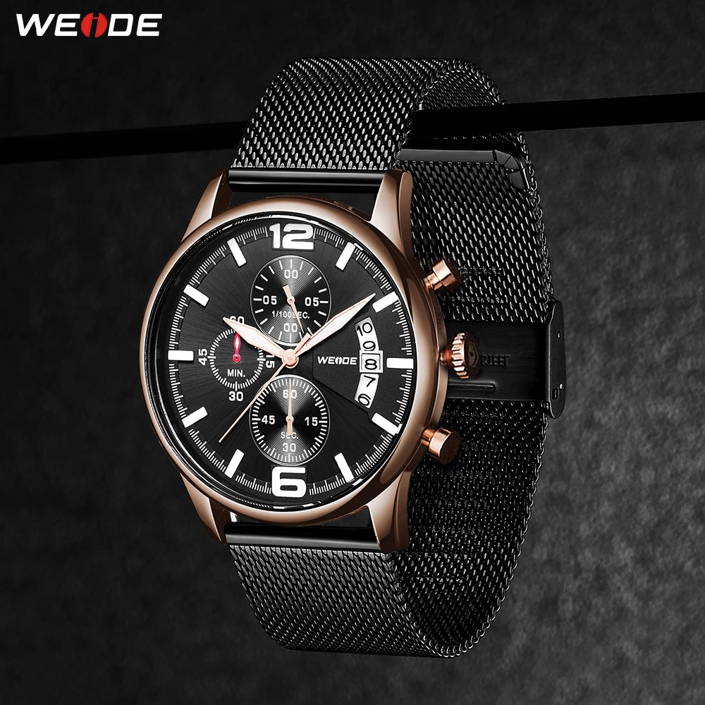WEIDE мужские повседневные спортивные кварцевые часы с хронографом и календарем с автоматической датой, три циферблата, наручные часы, мужские часы, купить два, получить один