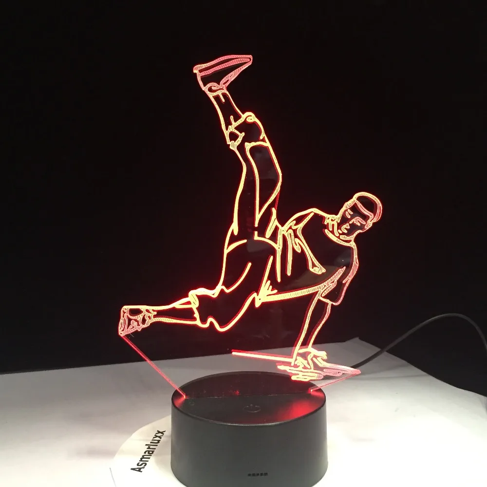 Уличных танцев светодиодный USB 3D ночные светильники 7 цветов лампа диско