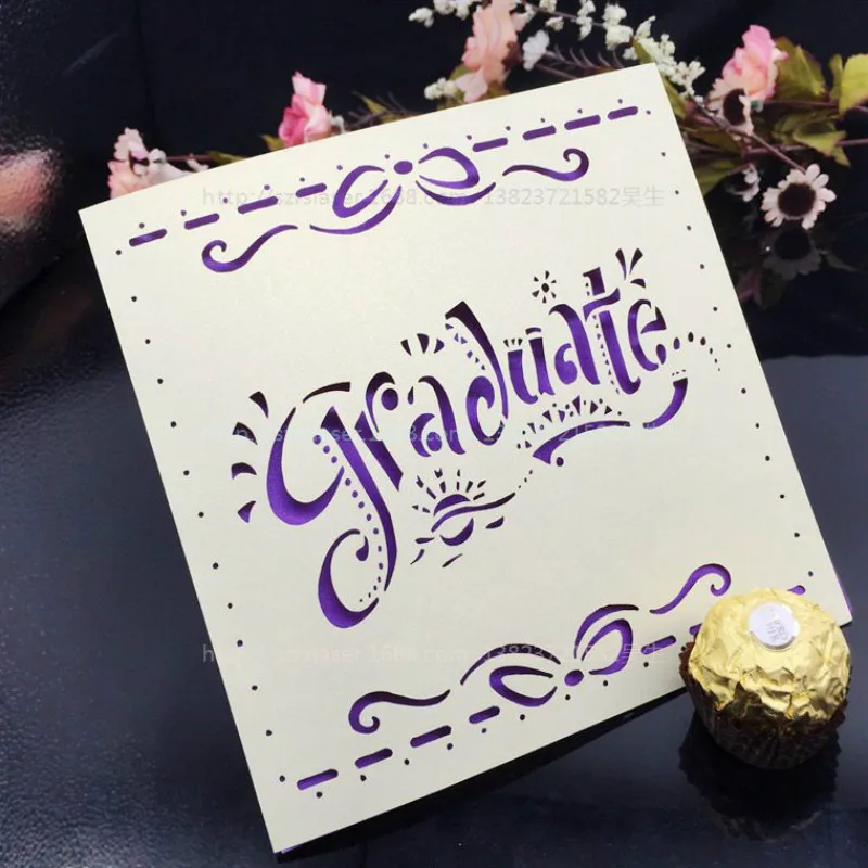 Градиентные полые почтовые открытки лазерной резки памятные поздравительные