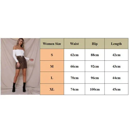Женская сексуальная юбка с высокой талией и леопардовым принтом эластичная