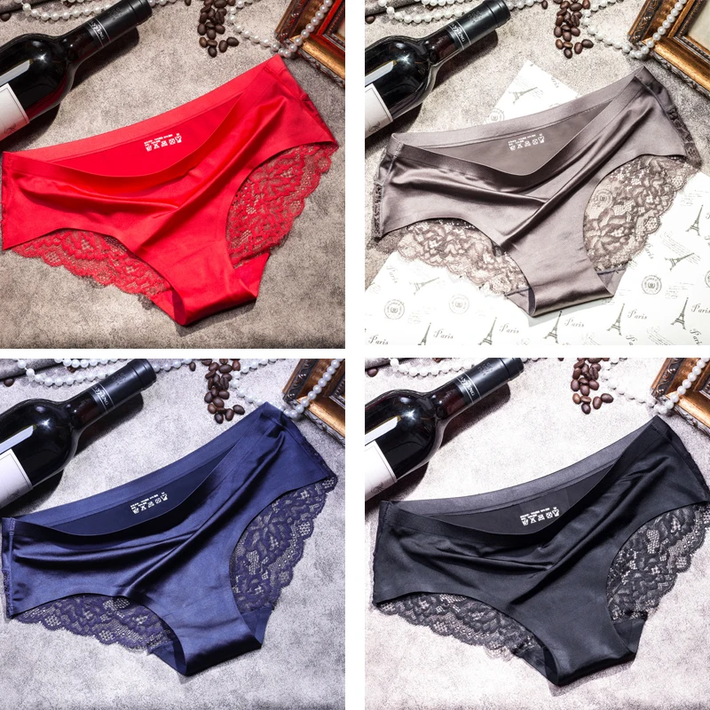 4 шт./лот женское сексуальное нижнее белье дышащие ажурные прозрачные трусики