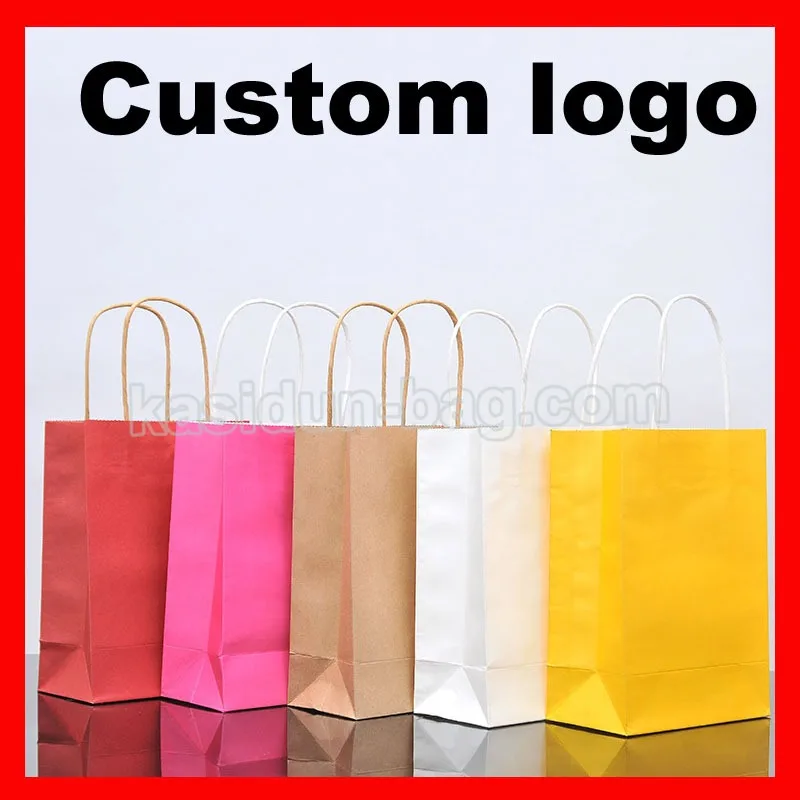 Personalize o Bolsa de Papel Kraft com Logotipo Lote Tamanho 21x27x11 cm Marrom 500 Pçs –