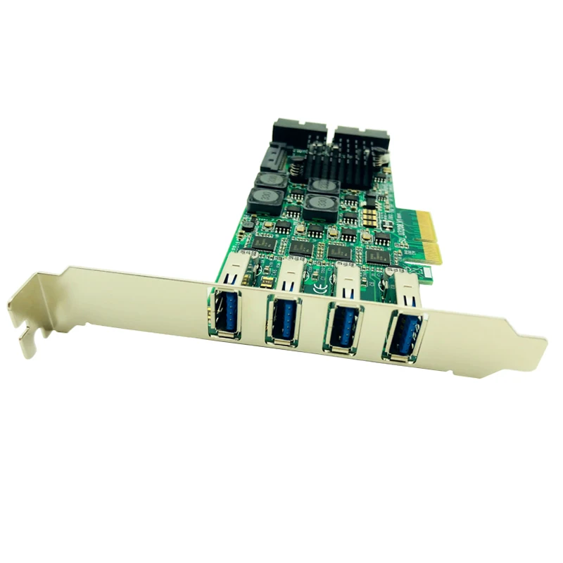 PCI Express PCI-E к USB 3,0 Расширительная карта Raiser 8 портов USB 3,0 контроллер SATA power независимый 4 канала для сервера камеры