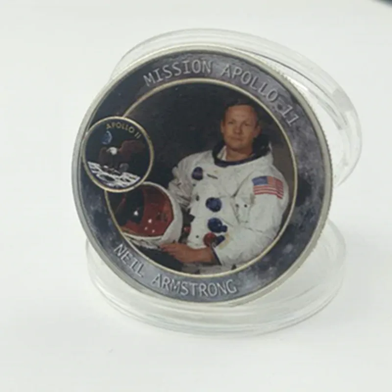 50 шт. монета Mission Apollo 11 Neil Michael Buzz астронавт герой посеребренный 40 мм лунный зонд