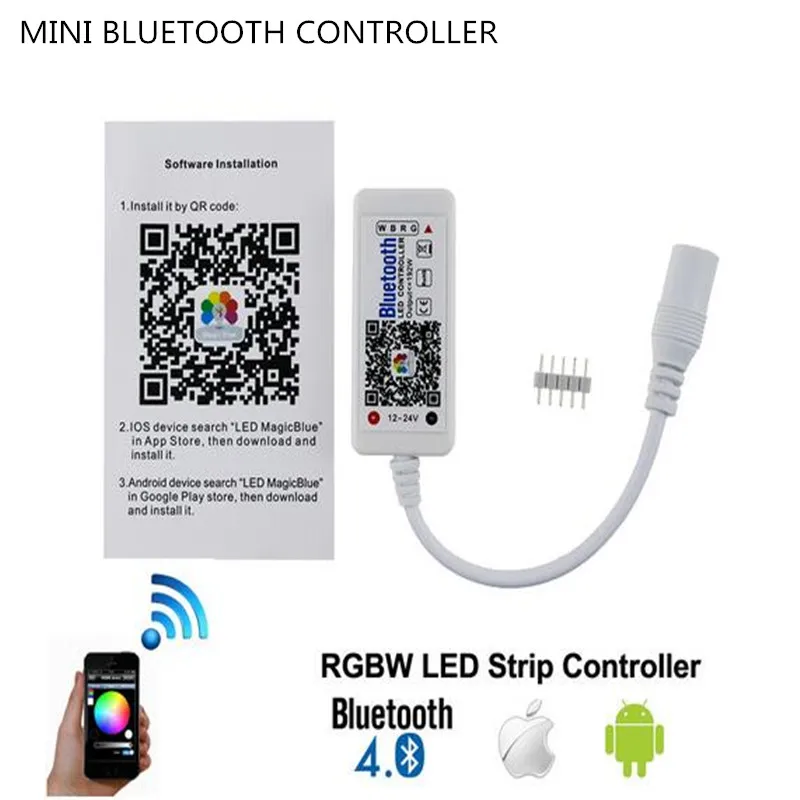 16 миллионов цветов Мини Bluetooth LED RGB музыкальный контроллер DC12-24V RGBW светодиодный