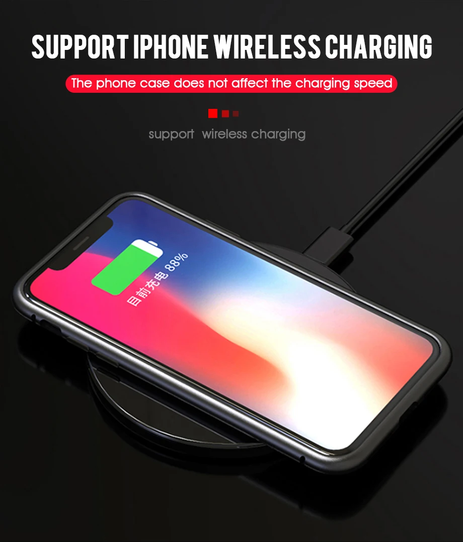 Закаленное металлическое магнитное покрытие чехол для телефона для iPhone X XR XS MAX прозрачное стекло задняя крышка магнит чехол для iPhone 8 7 6 6S Plus чехол для телефона
