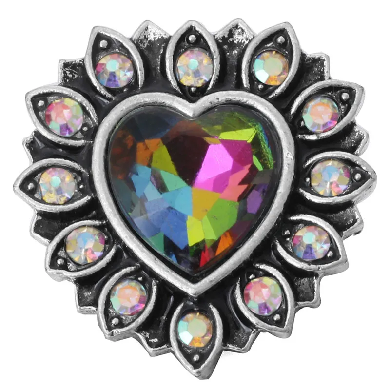 6 шт./лот новинка ювелирное изделие с кнопками украшенное стразами любящее сердце