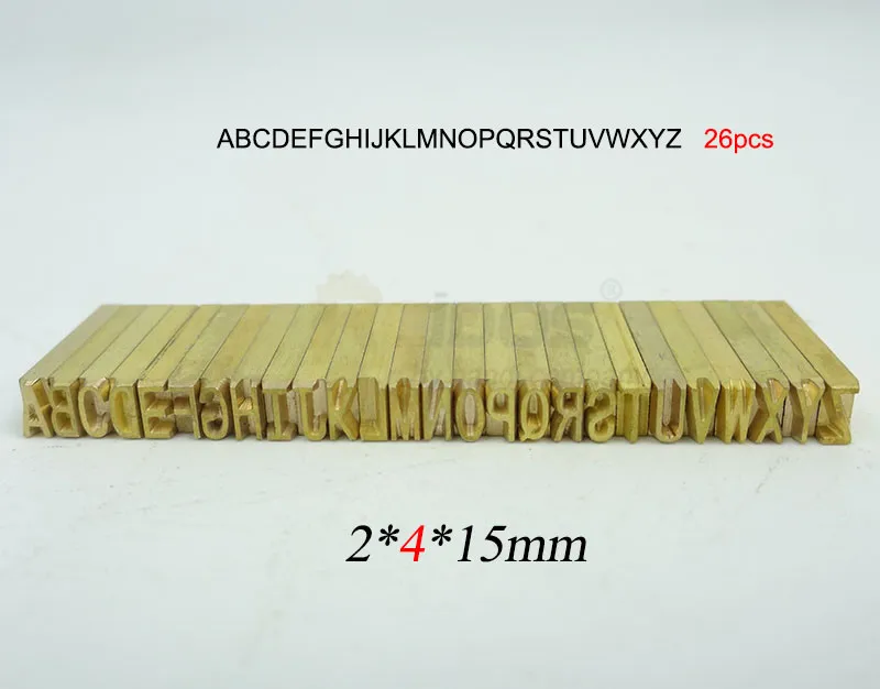 2x4x15mm A-Z 1set 2*3/4*15 мм RCIDOS кодировочная машина буквы/латунные гибкие буквы, число, алфавит, символ настройки шрифт, DY-8 символов формы - Цвет: 2x4x15mm A-Z 1set
