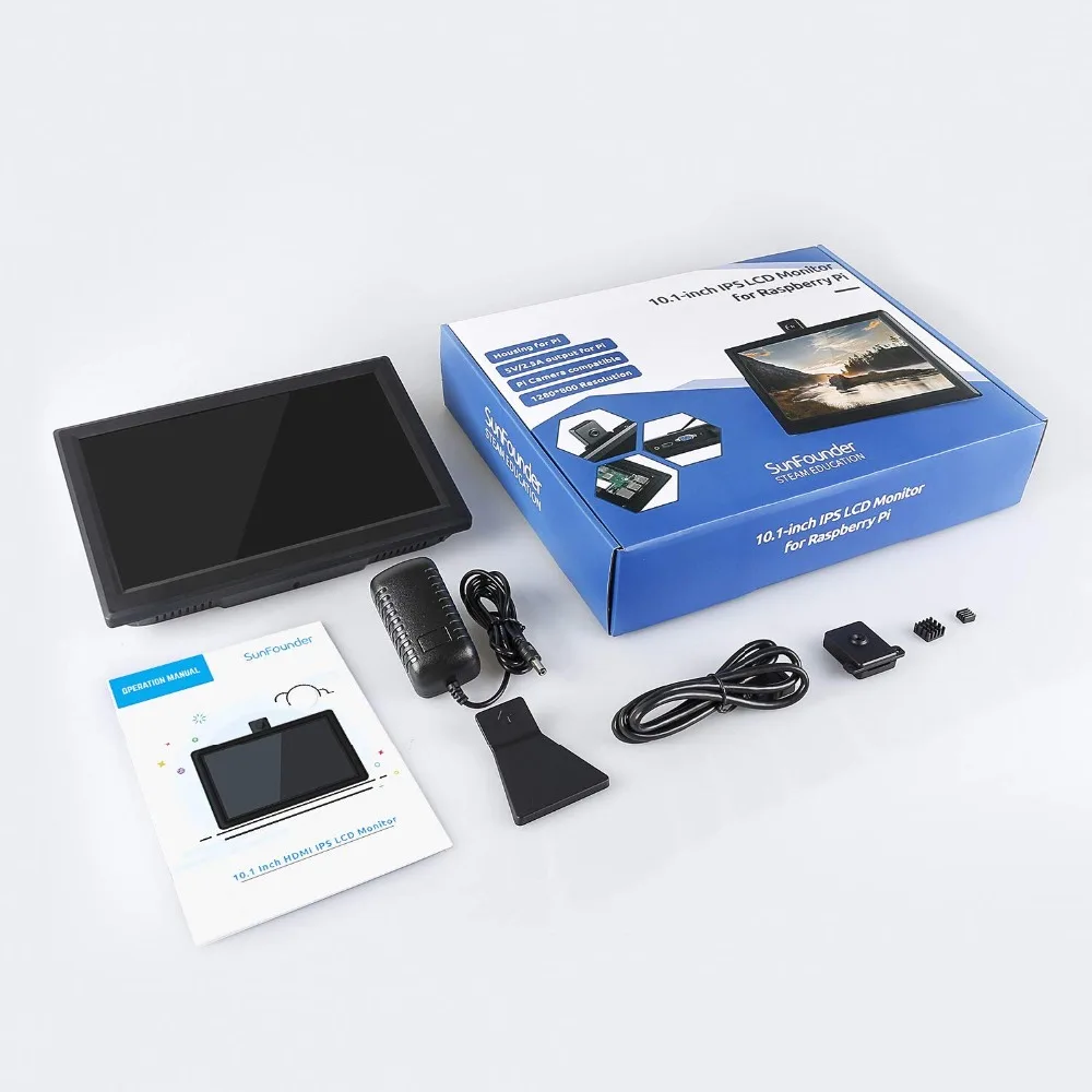 SunFounder 10.1'' IPS Raspberry Pi Monitor 1280×800 High Resolution Rascreen LCD Display for Raspberry Pi